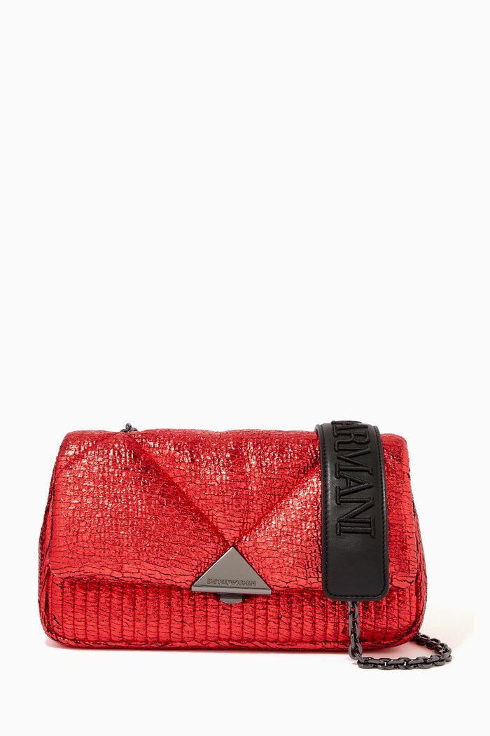 

Crossbody Bag in Quilted Nappa Leather, Red