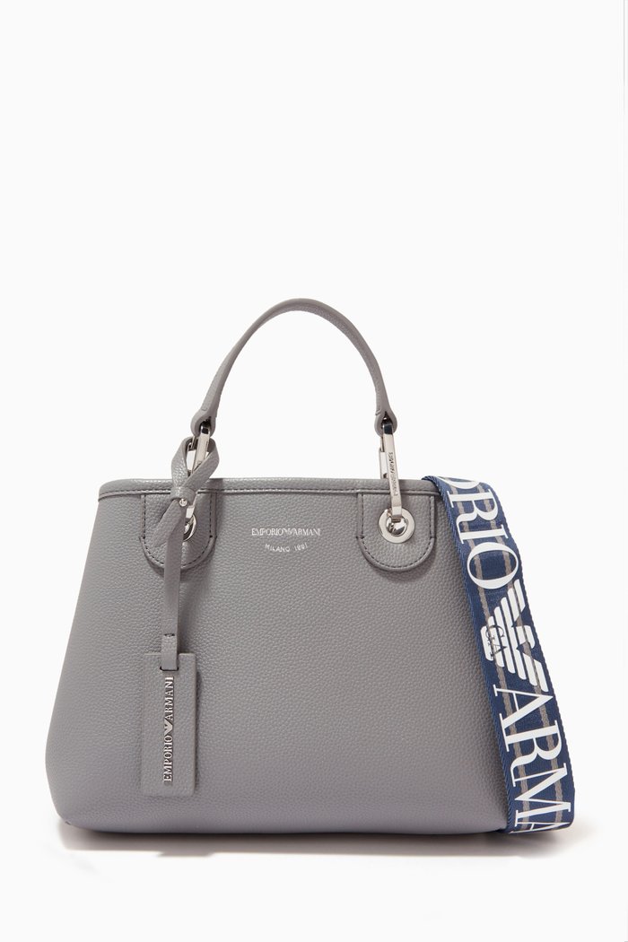 

My EA Small Tote Bag in Faux Leather, Grey
