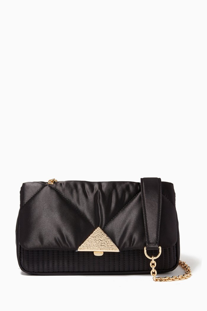 

Noelle Crossbody Bag in Satin, Black