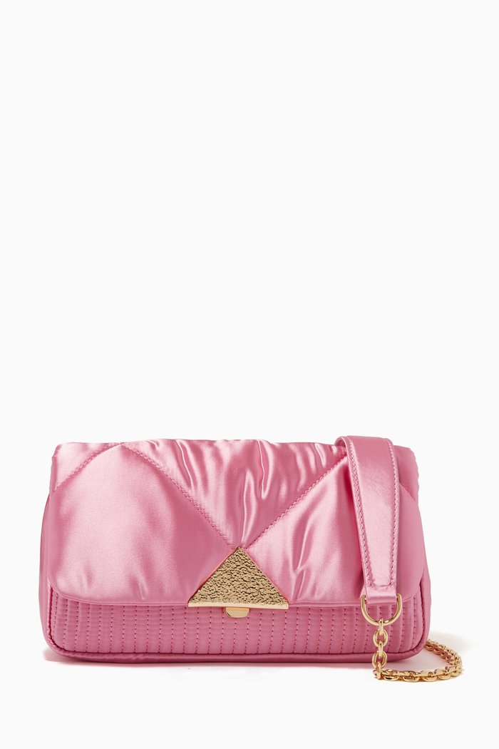 

Noelle Crossbody Bag in Satin, Pink