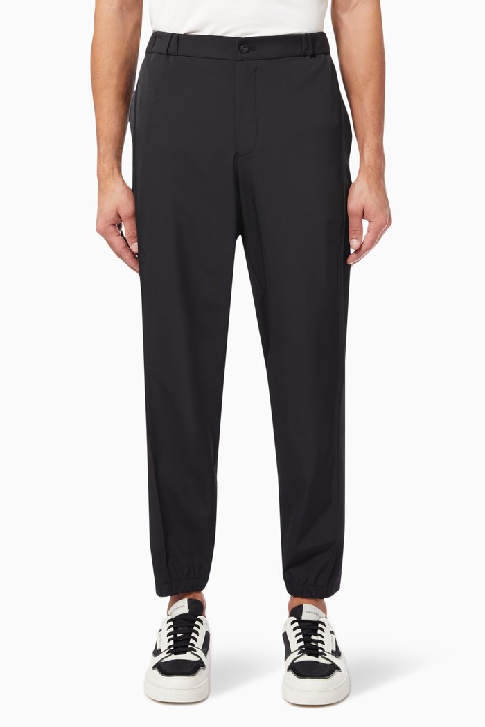 

Straight-leg Pants in Techno Gabardine, Black