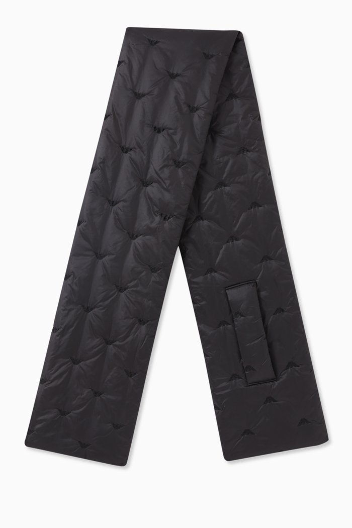 

Scarf in Quilted Nylon, Black