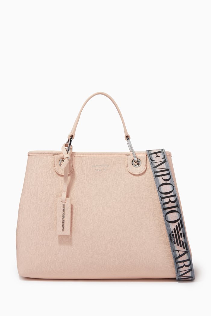 

Deer Print Medium Tote Bag in Eco Leather, Pink