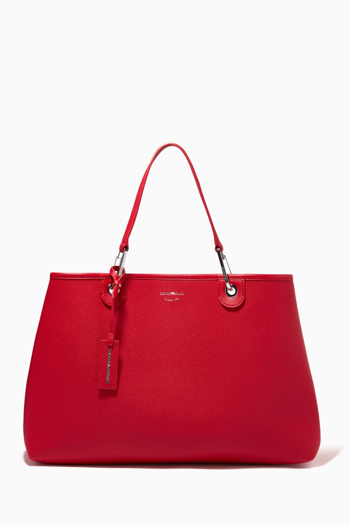 

My EA Large Tote Bag in Faux Leather, Red