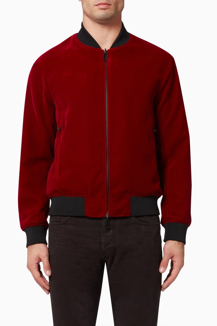 Chinese New Year Capsule Collection Bomber in Velvet, Red