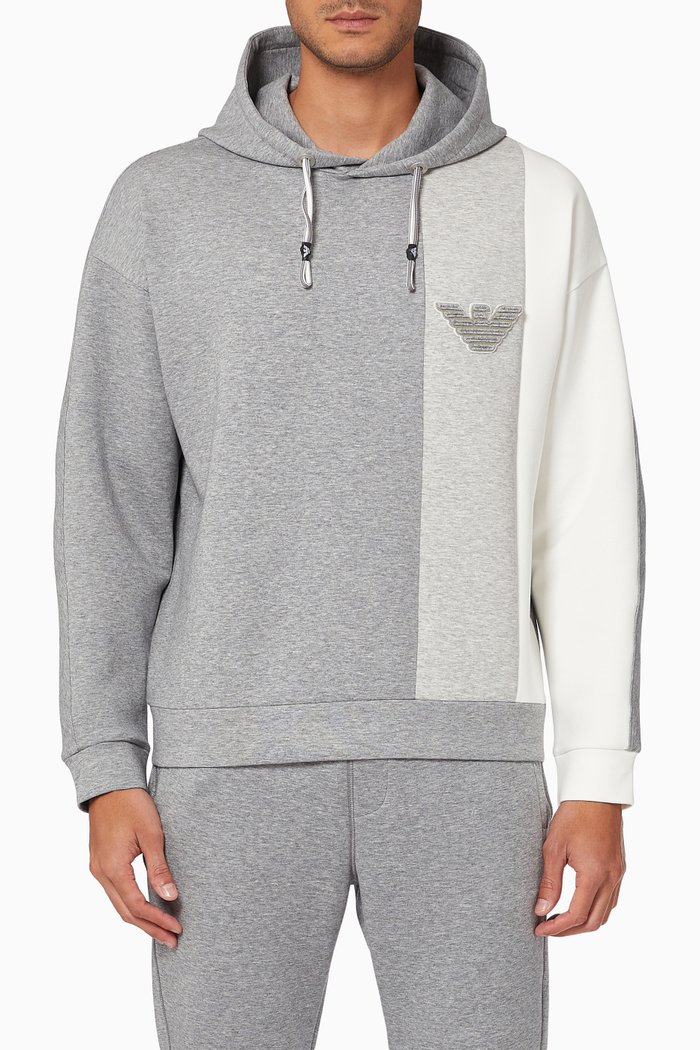 

Hooded Sweatshirt in Cotton Blend, Grey