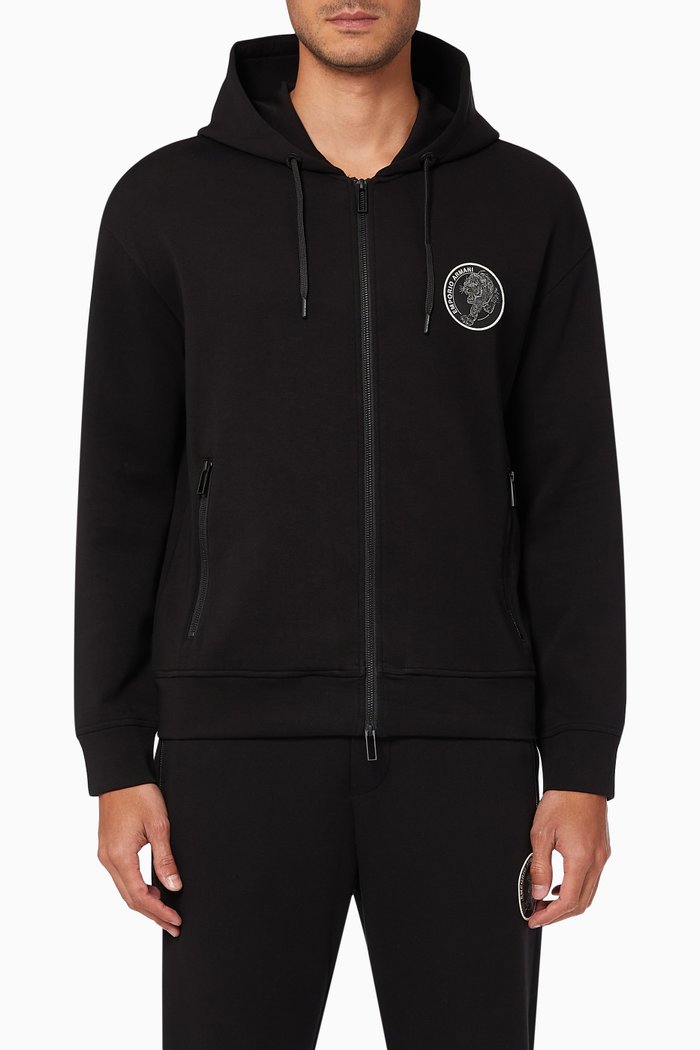 

Hooded Sweatshirt with Chinese New Year Tiger patch, Black