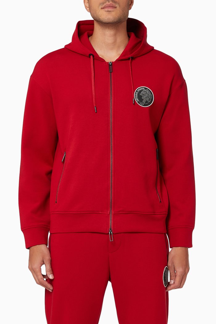 

Hooded Sweatshirt with Chinese New Year Tiger patch, Red