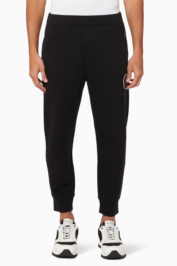 

Tiger Patch Joggers in Cotton Blend, Black