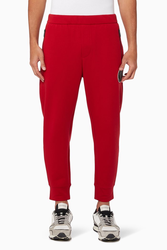 

Tiger Patch Joggers in Cotton Blend, Red