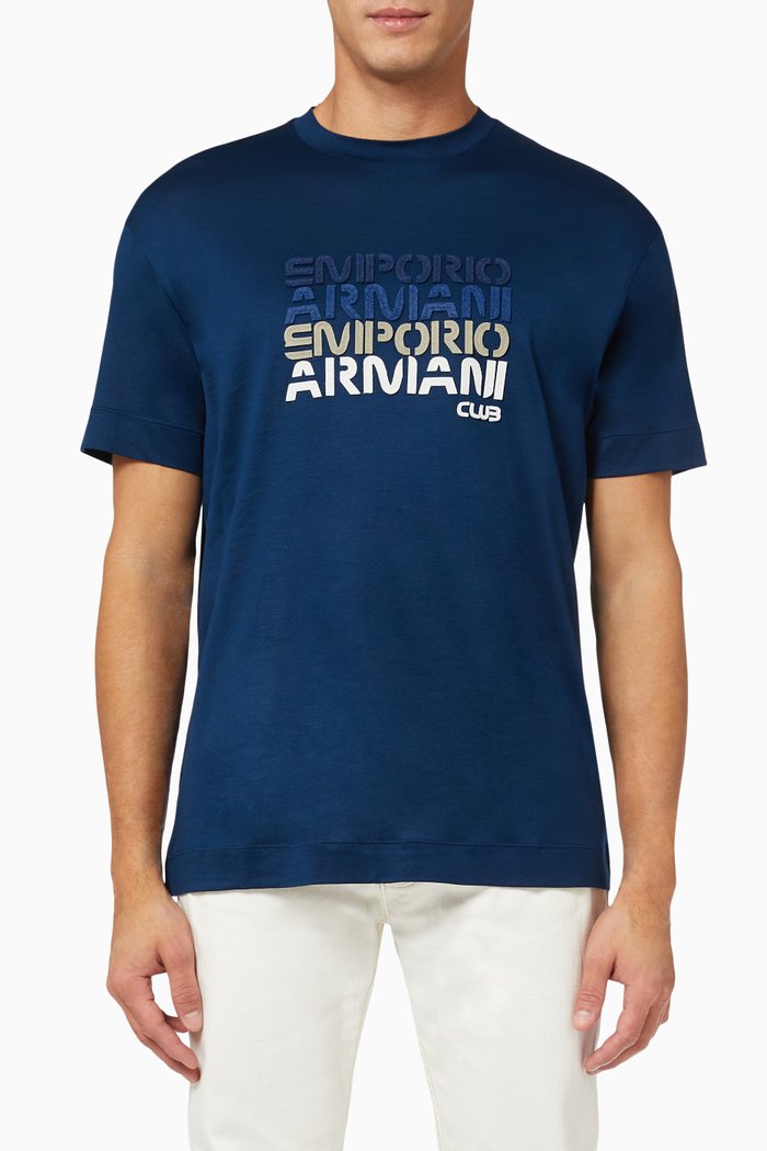 EA Club Logo T-shirt in Jersey, Blue