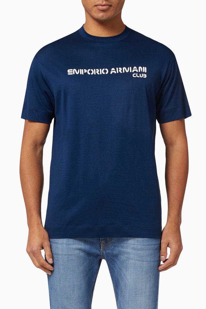 

EA Logo Text T-shirt in Jersey, Blue