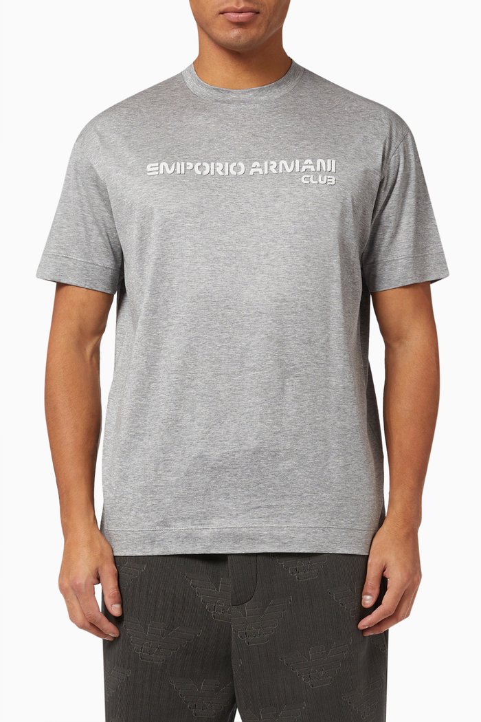 

EA Logo Text T-shirt in Jersey, Grey