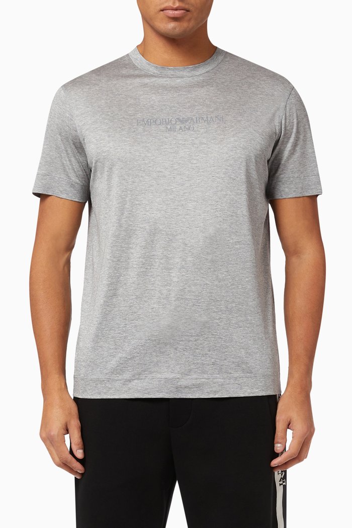 

Rubberised Logo T-Shirt in Tencel Blend, Grey