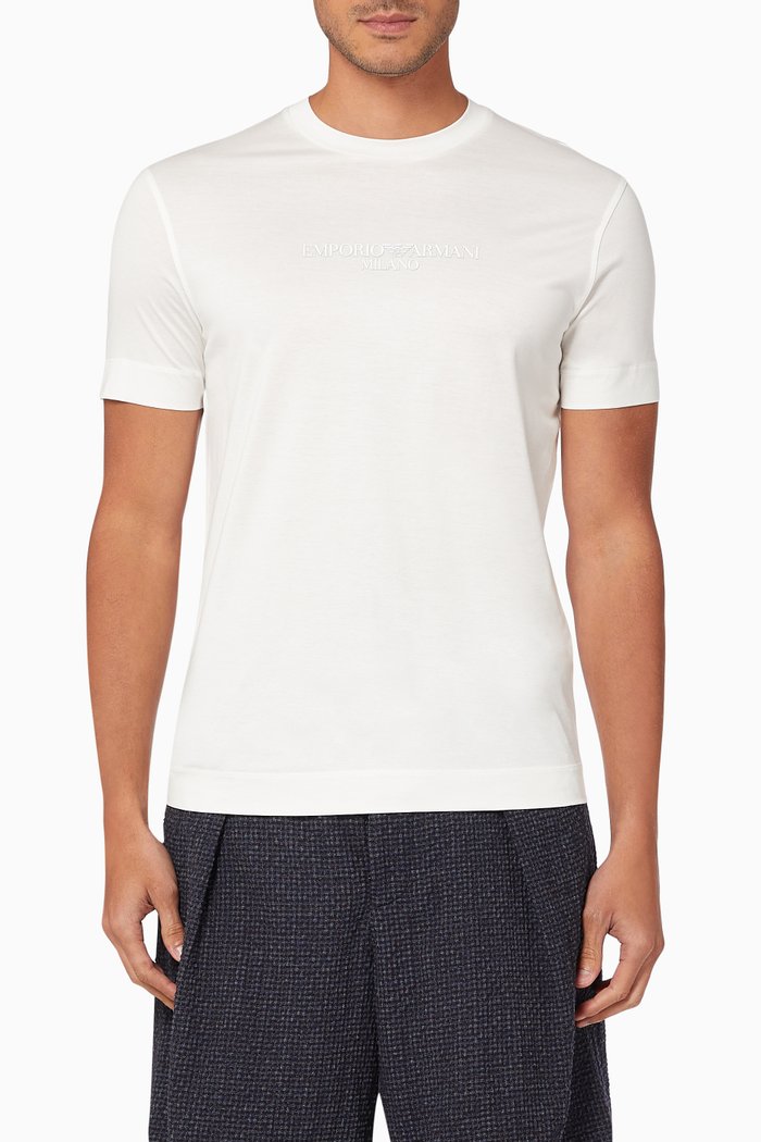 

Rubberised Logo T-Shirt in Tencel Blend, Neutral