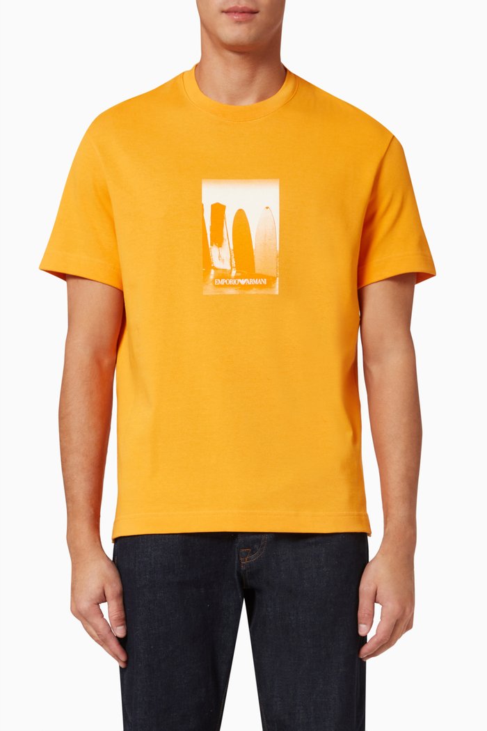 

Surfer Photo Print T-shirt in Cotton Jersey, Orange