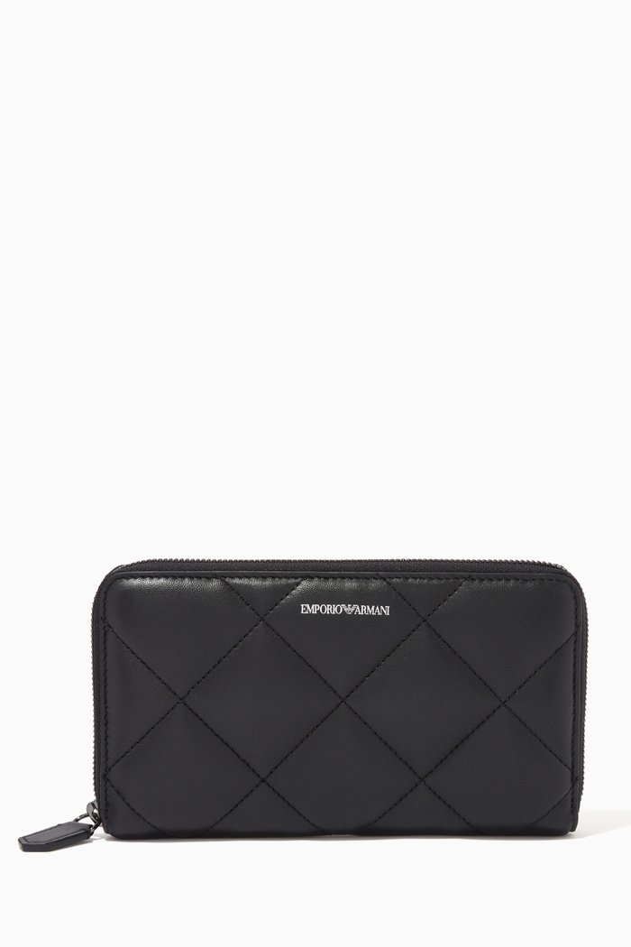 

EA Zip-around Closure in Quilted Nappa Leather, Black