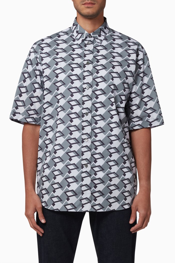 

Printed Shirt in Cotton, Purple