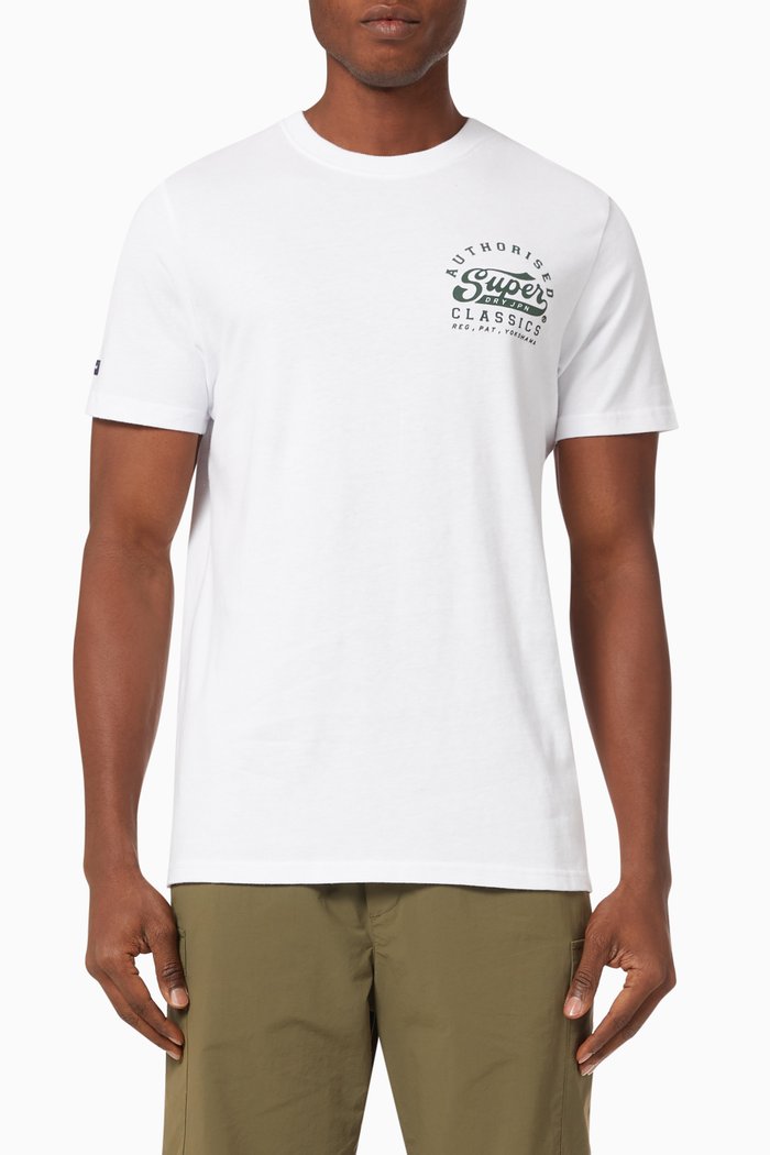 

Script Style Col T-shirt in Cotton Jersey, White