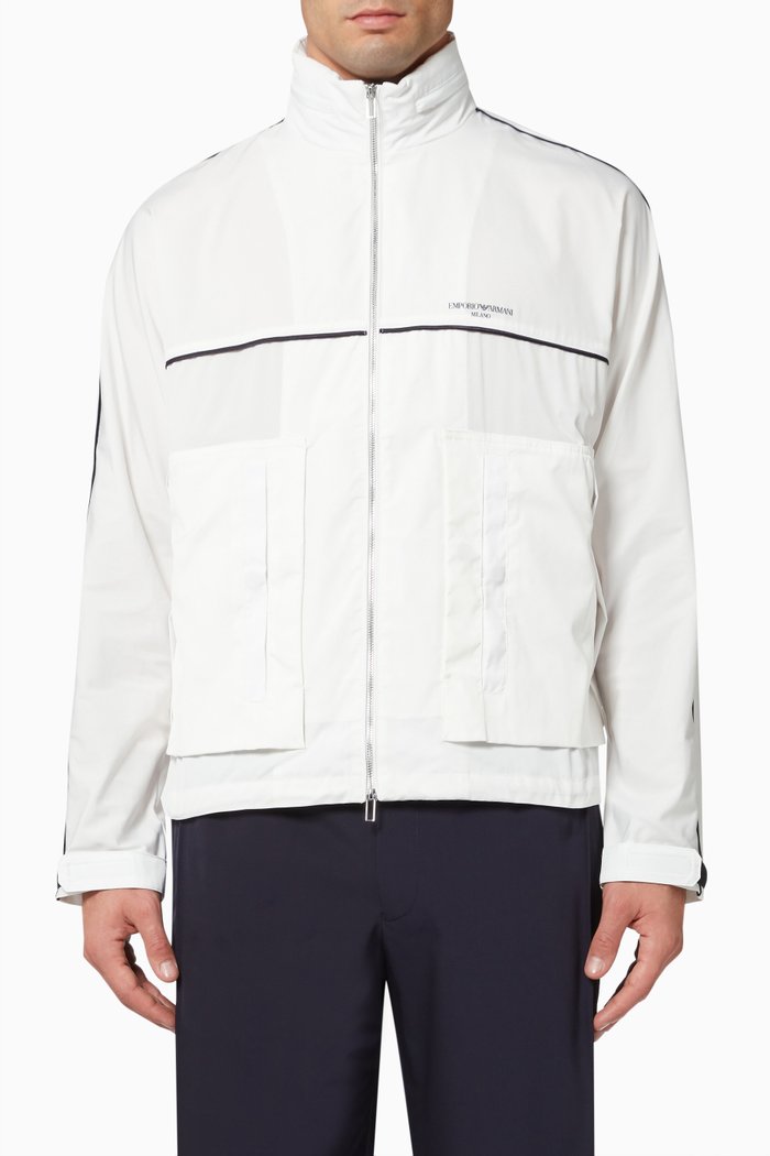 

EA Macro Logo Jacket in Nylon, White