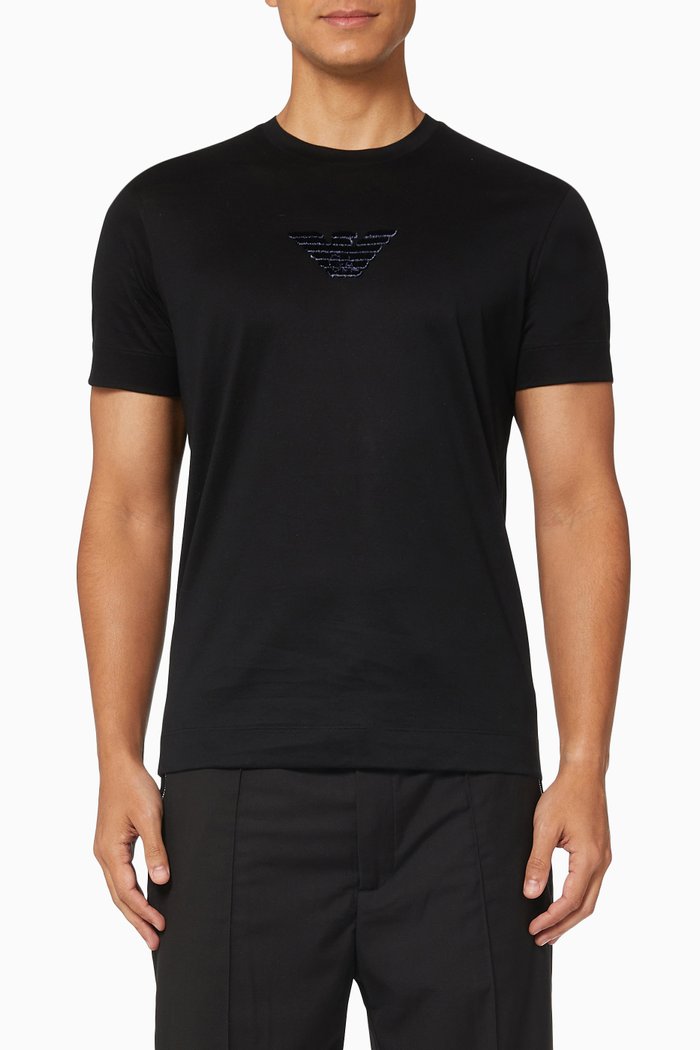 

EA Eagle T-shirt in Cotton Jersey, Black