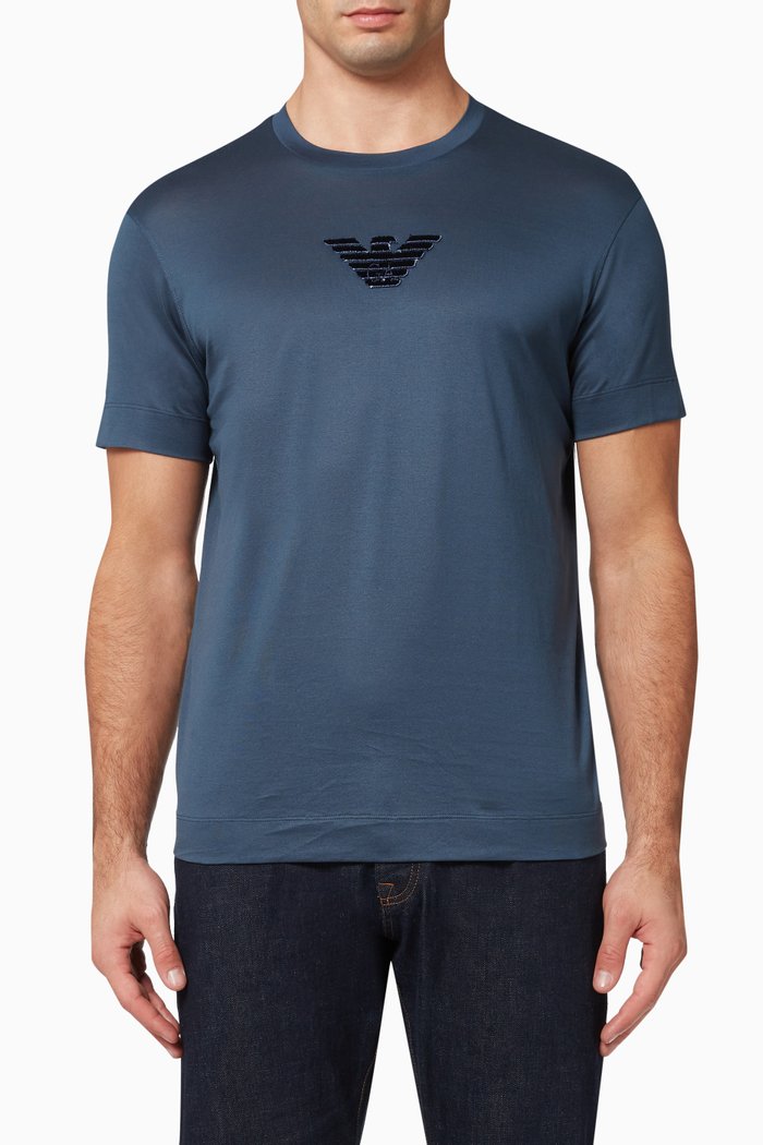 

EA Eagle T-shirt in Cotton Jersey, Blue