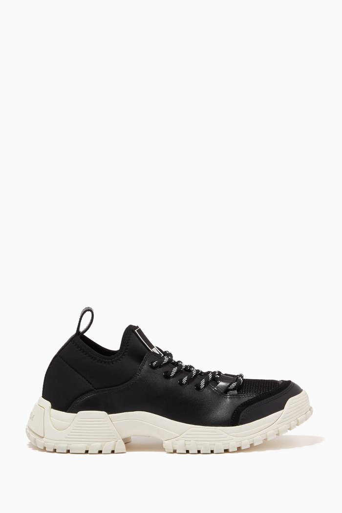 

Chunky Sneakers in Leather, Nylon & Mesh, Black