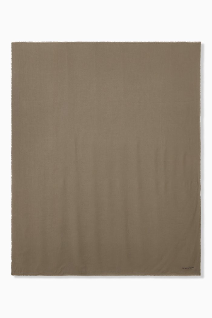 

EA Logo Text Scarf in Poly-viscose, Neutral
