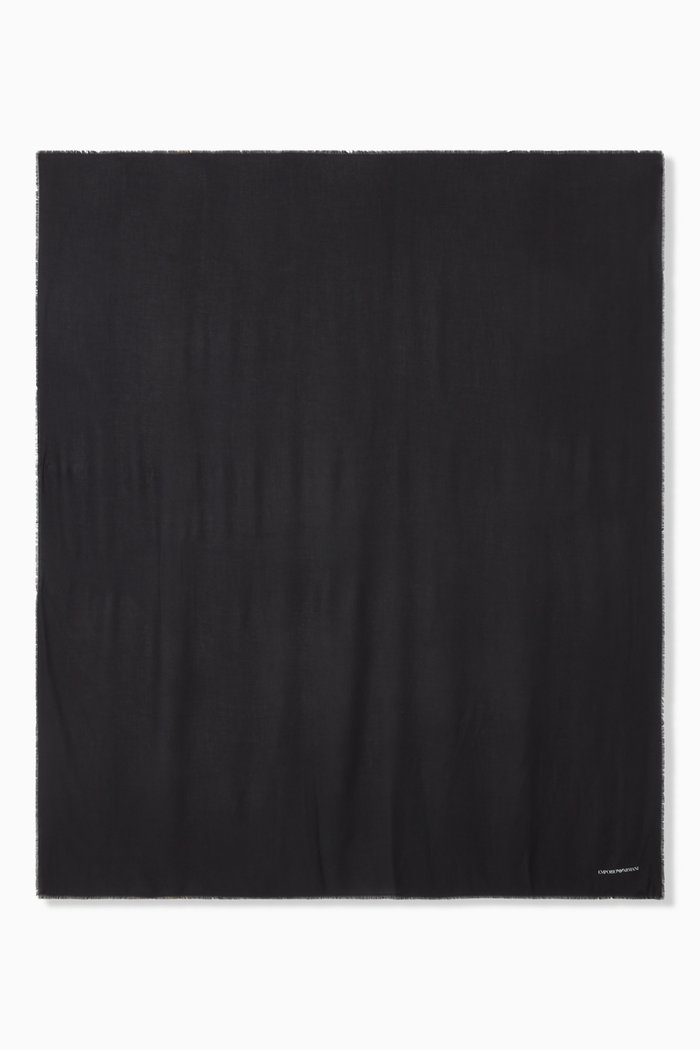 

EA Logo Text Scarf in Poly-viscose, Black
