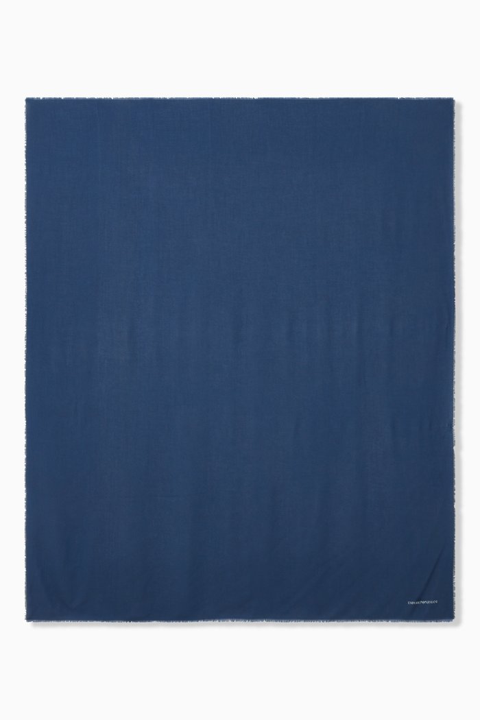 

EA Logo Text Scarf in Poly-viscose, Blue
