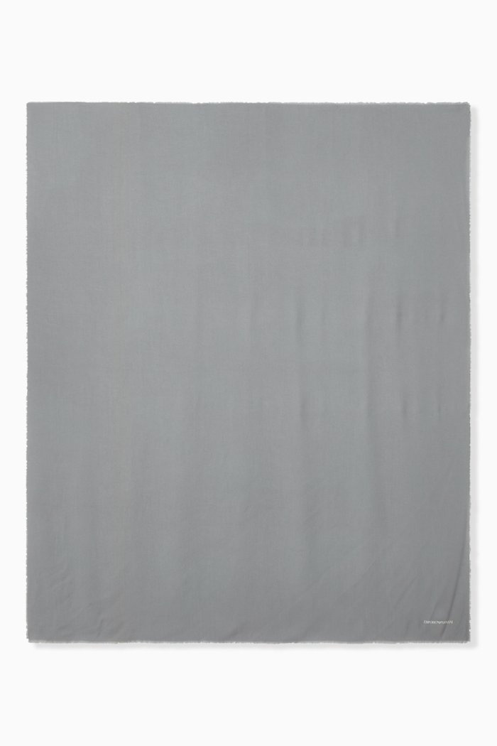 

EA Logo Text Scarf in Poly-viscose, Grey