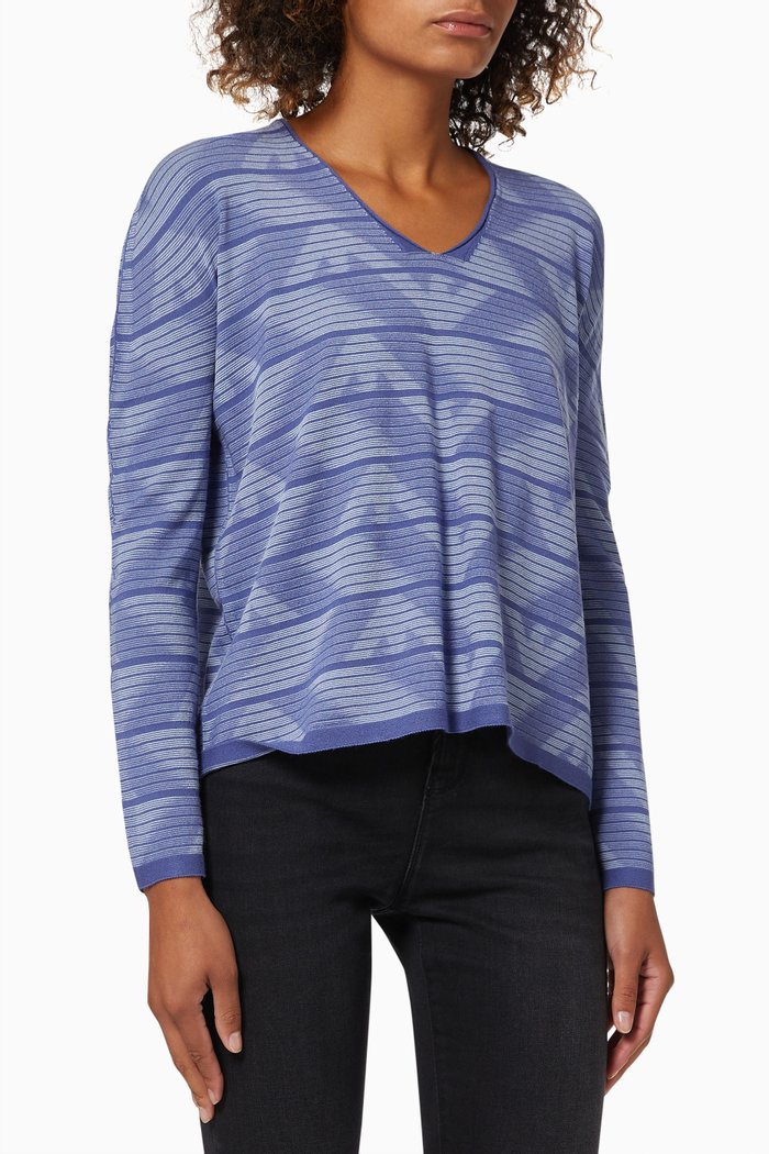 

Eagle Logo Sweater in Knitted Viscose, Blue