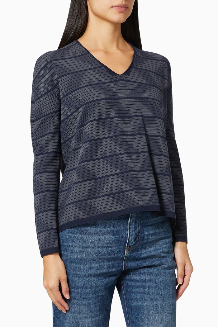 

Eagle Logo Sweater in Knitted Viscose, Blue