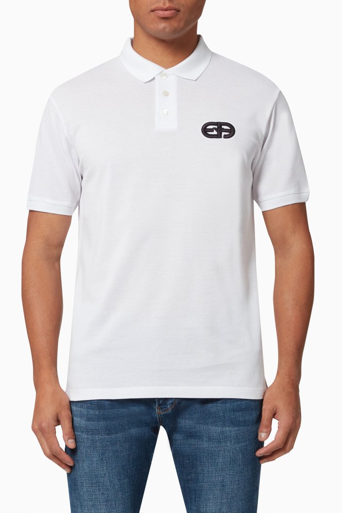 

R-EAcreate Polo Shirt in Mercerized Cotton Piqué, White
