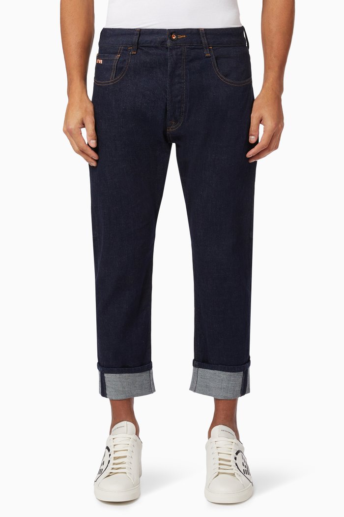 

Tapered-leg Jeans in Denim, Blue