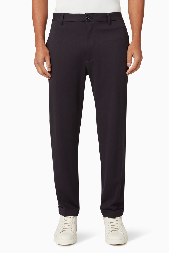 

Straight Leg Trousers in Stretch Twill, Blue