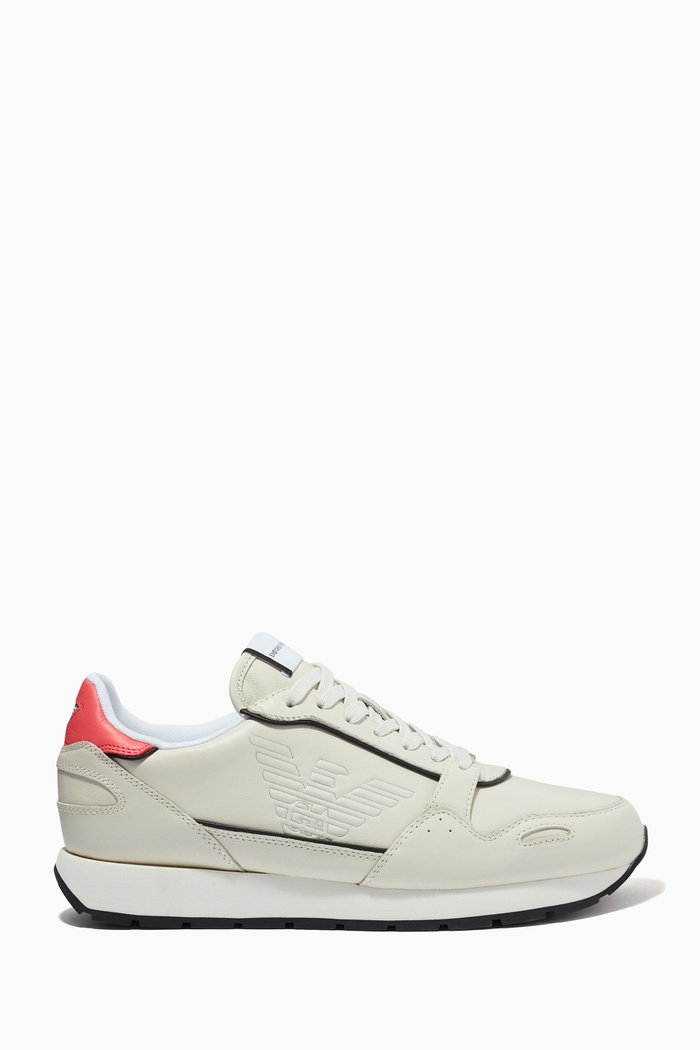 

Ally Style Wash Sneakers in Leather, Neutral