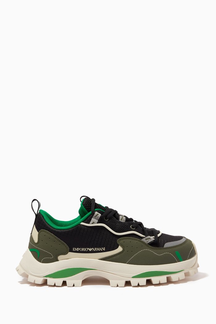 

Racing Sneakers in Ripstop Nylon & Mesh, Green