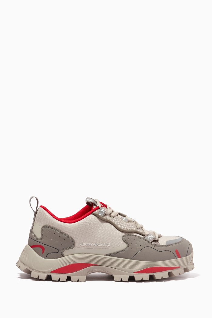 

Racing Sneakers in Ripstop Nylon & Mesh, Grey