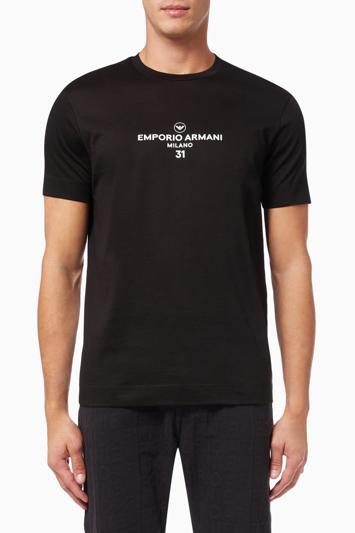 

EA Milano 31 T-shirt in Cotton Jersey, Black