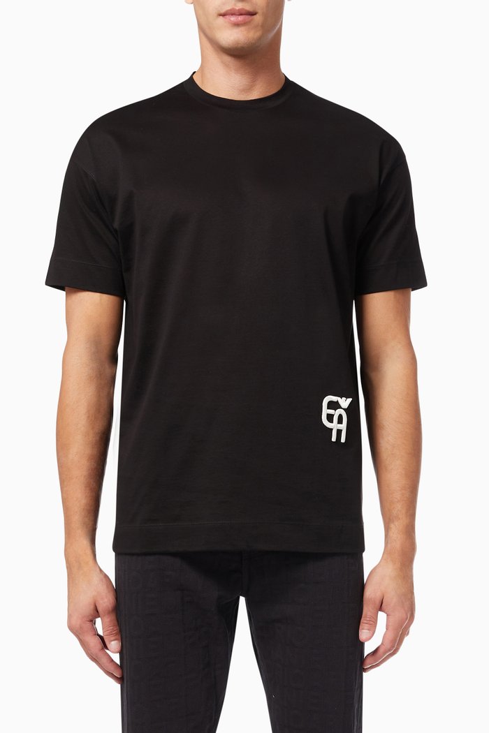 

R-EAcreate Logo T-shirt in Cotton Jersey, Black