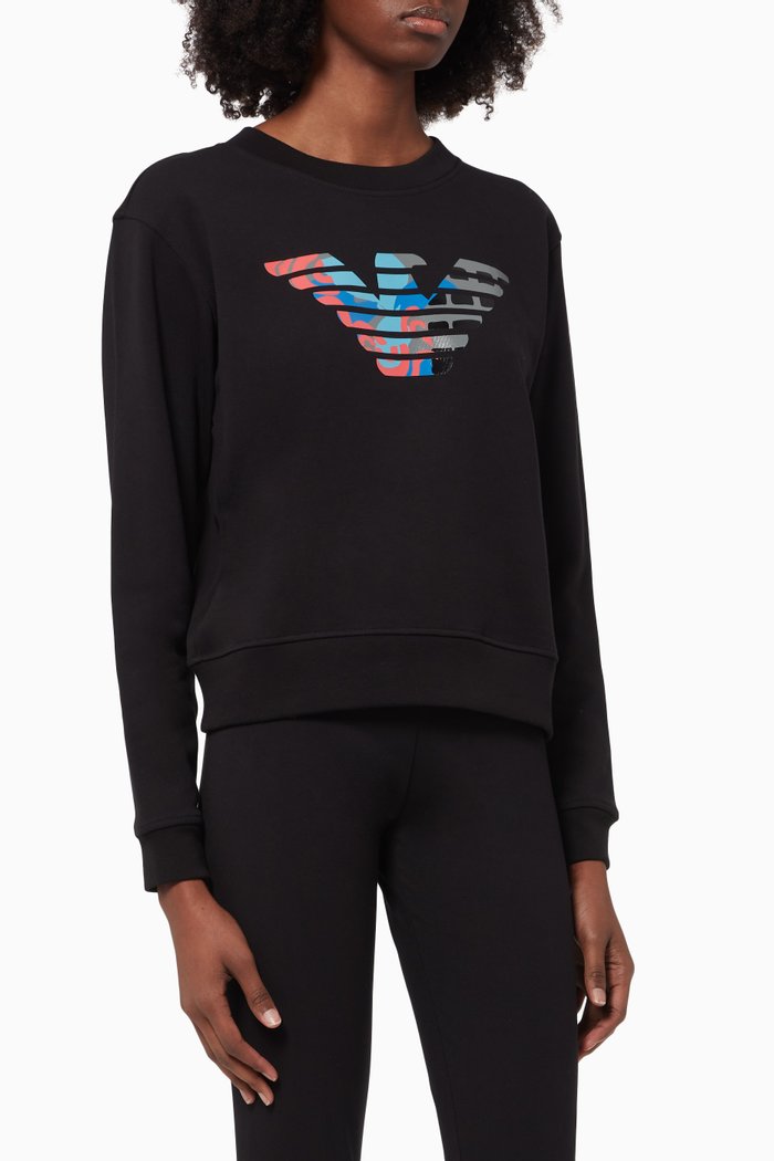 

EA Macro Eagle Sweatshirt in Jersey, Black