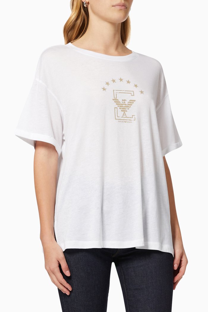 Logo T-Shirt in Cotton Jersey, White