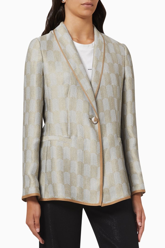 

Blazer in Chevron Damier, Brown