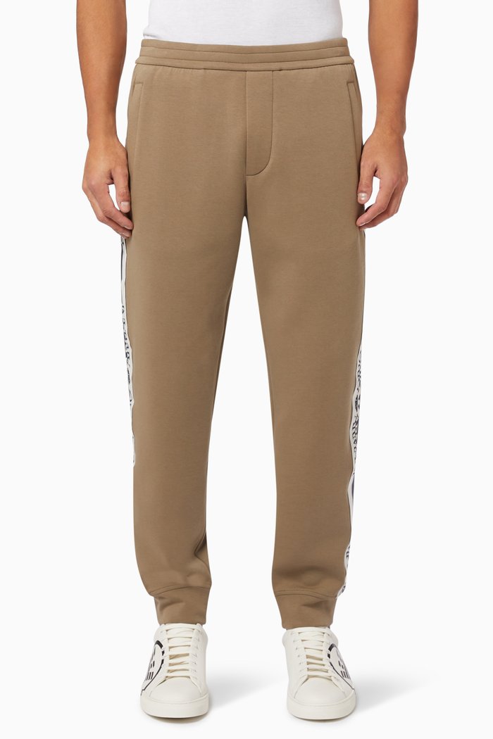 

EA Logo Tape Joggers in Double Jersey, Neutral