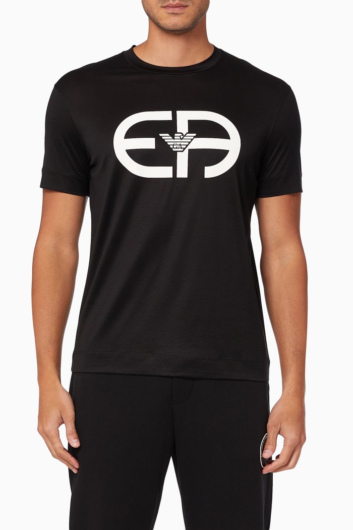 

Large R-EAcreate Logo T-shirt in Tencel Blend, Black