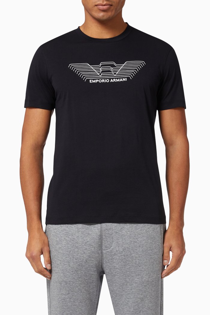 

EA 3D Eagle Logo T-shirt in Jersey, Blue