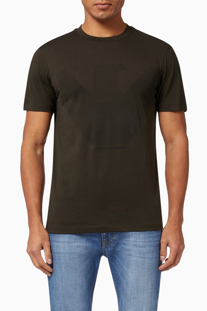 

EA Macro Eagle T-shirt in Pima Cotton, Green