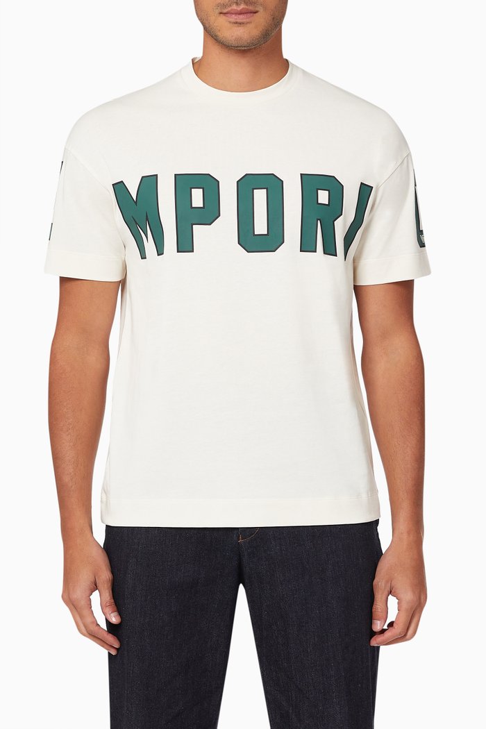 

Oversized Logo T-Shirt in Cotton Jersey, Neutral