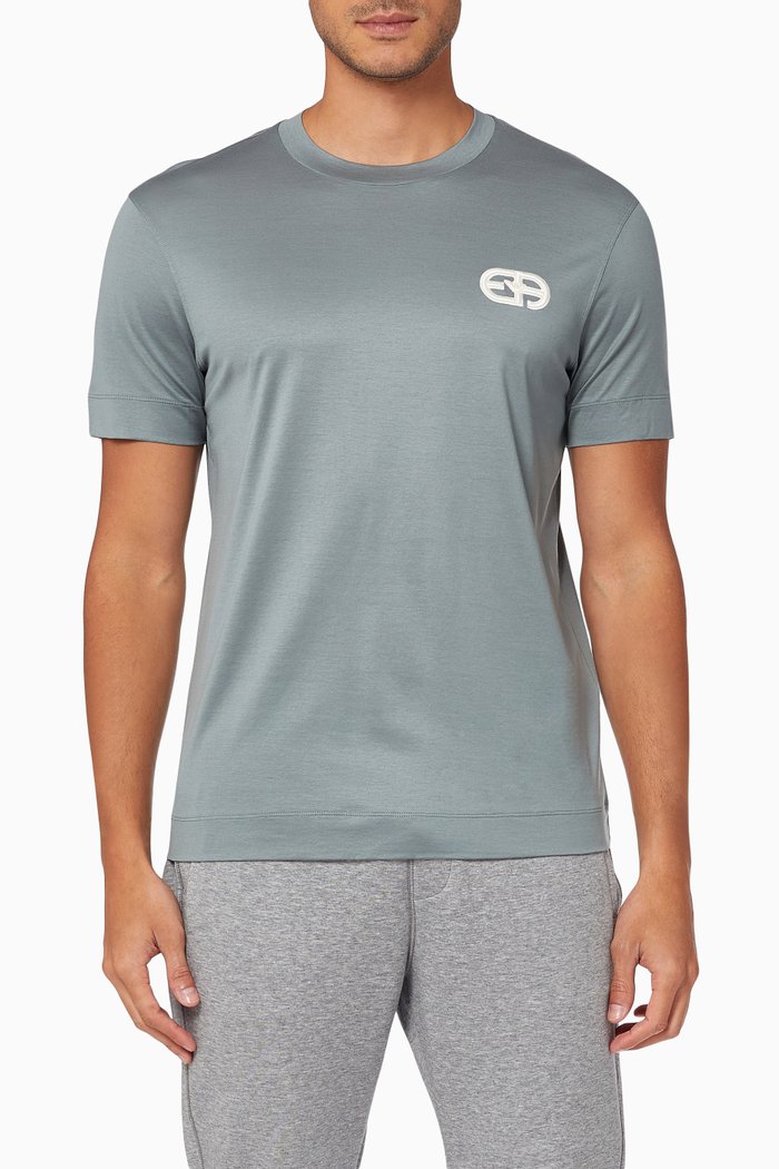 

Recreate Logo T-Shirt in Tencel Blend, Blue
